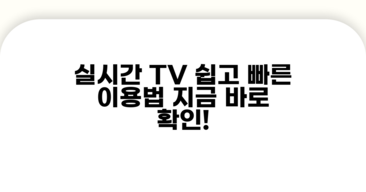 실시간 TV 사이트 이용법