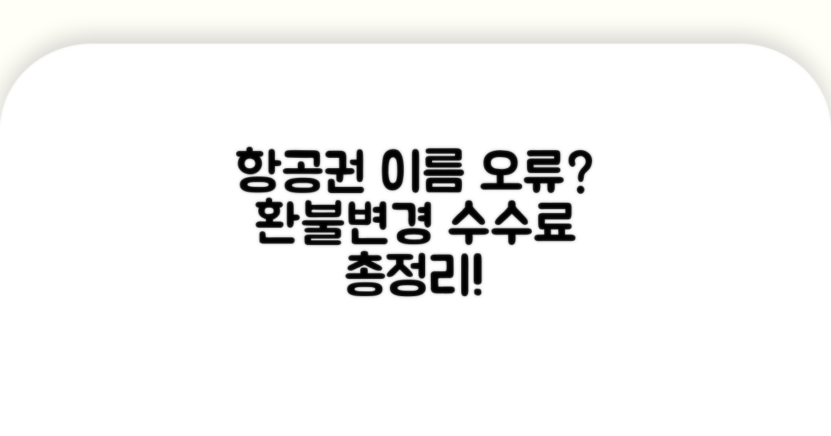 항공권 이름 오류, 수수료 총정리