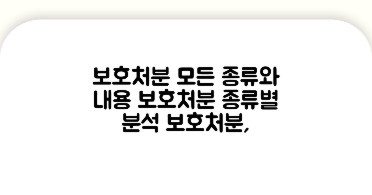보호처분 종류와 내용