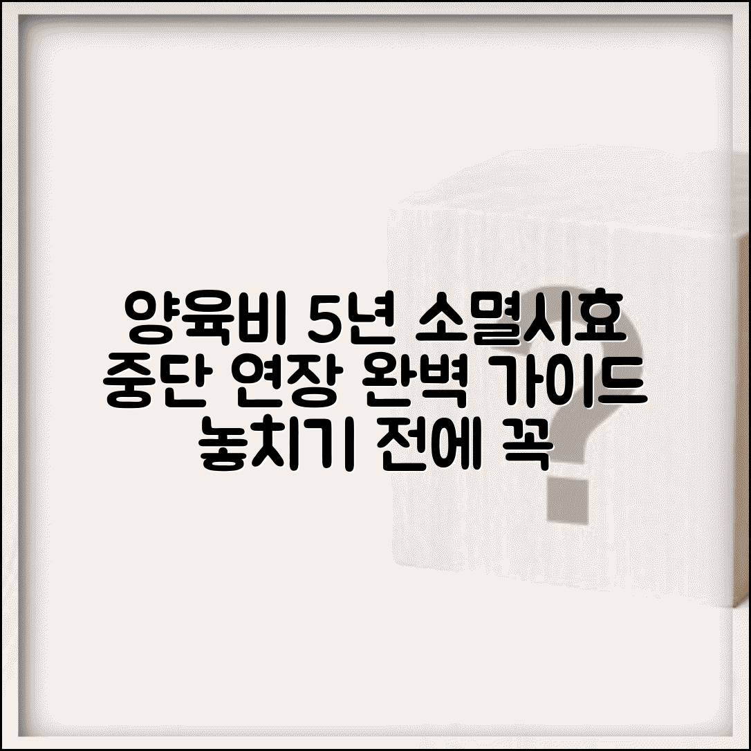 양육비 소멸시효 5년 관리 | 양육비 채권 소멸시효 중단과 시효 연장 방법