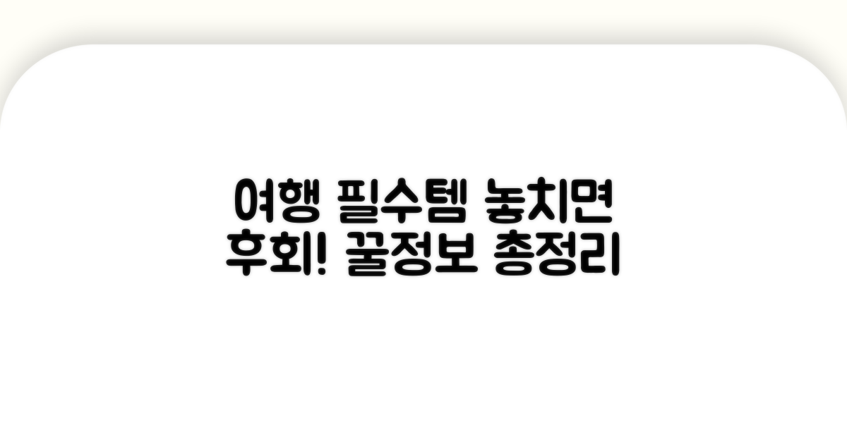 여행 시 꼭 챙겨야 할 필수 정보