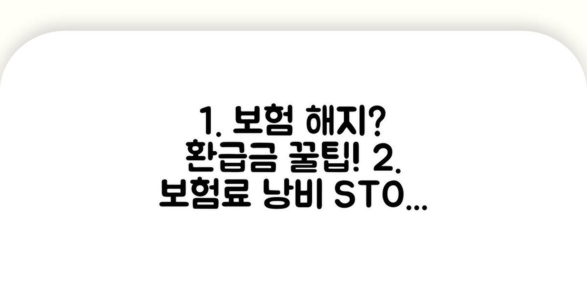 불필요한 보험 해지 방법과 환급금