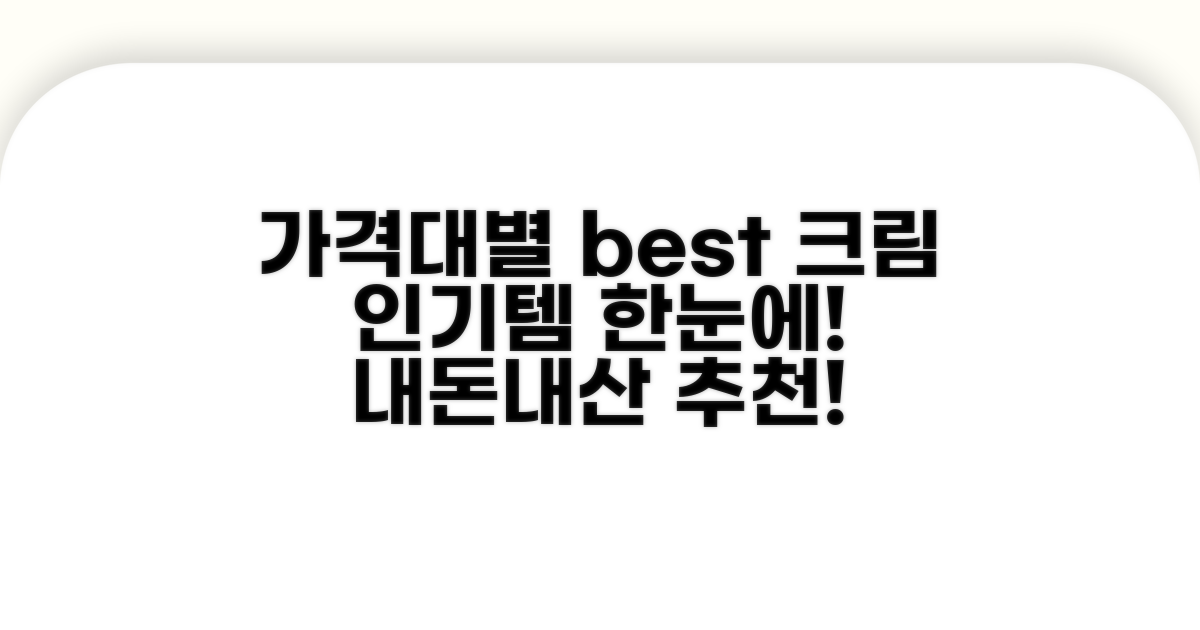 가격대별 인기 크림 비교
