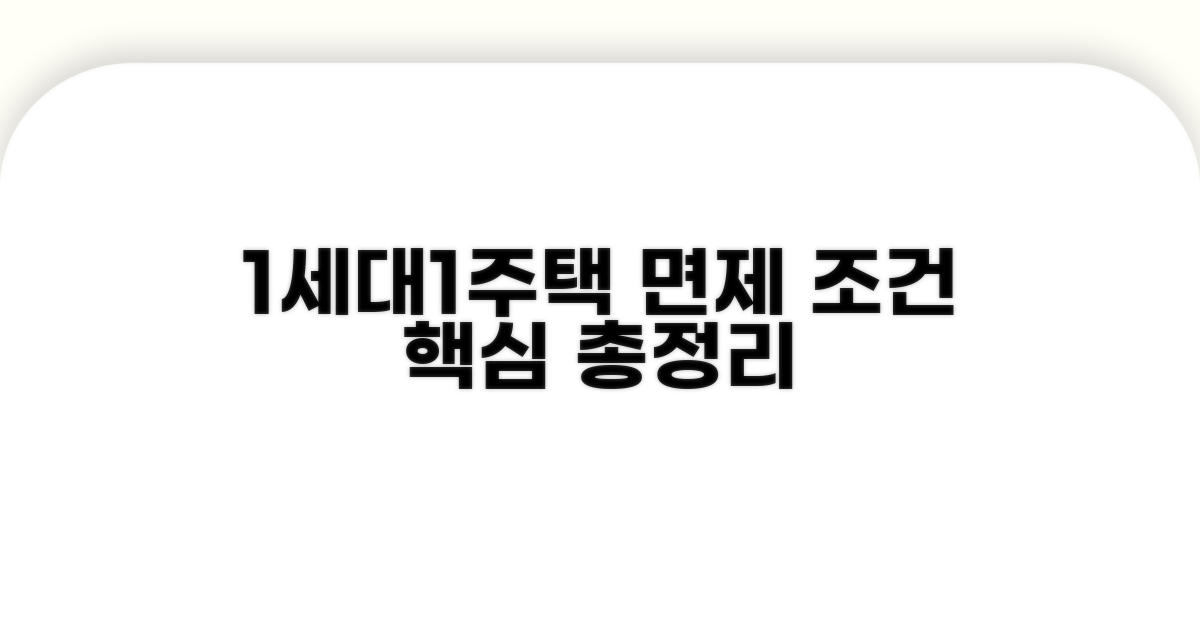 1세대 1주택 면제 조건 살펴보기