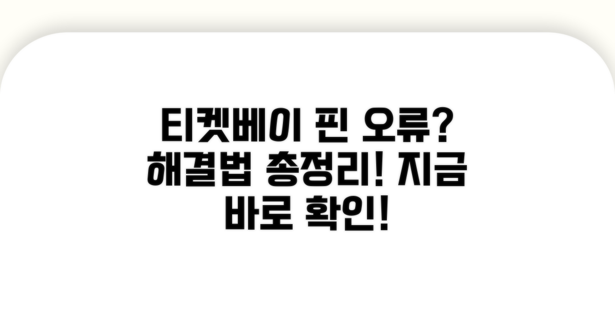 티켓베이 핀번호 오류 해결 방법