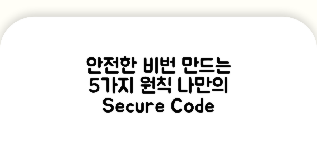 안전한 비밀번호 만들기 원칙