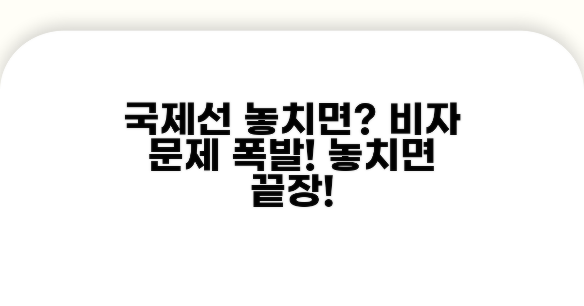 국제선 놓치면 비자 문제 발생?