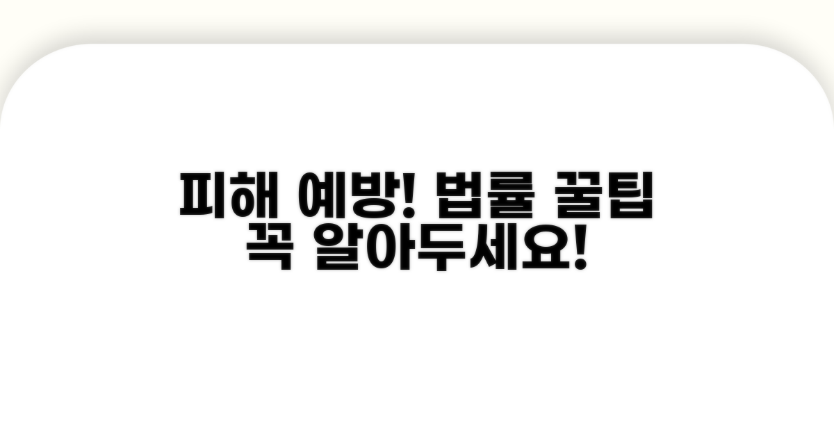 피해 예방 및 법률 조언 꿀팁