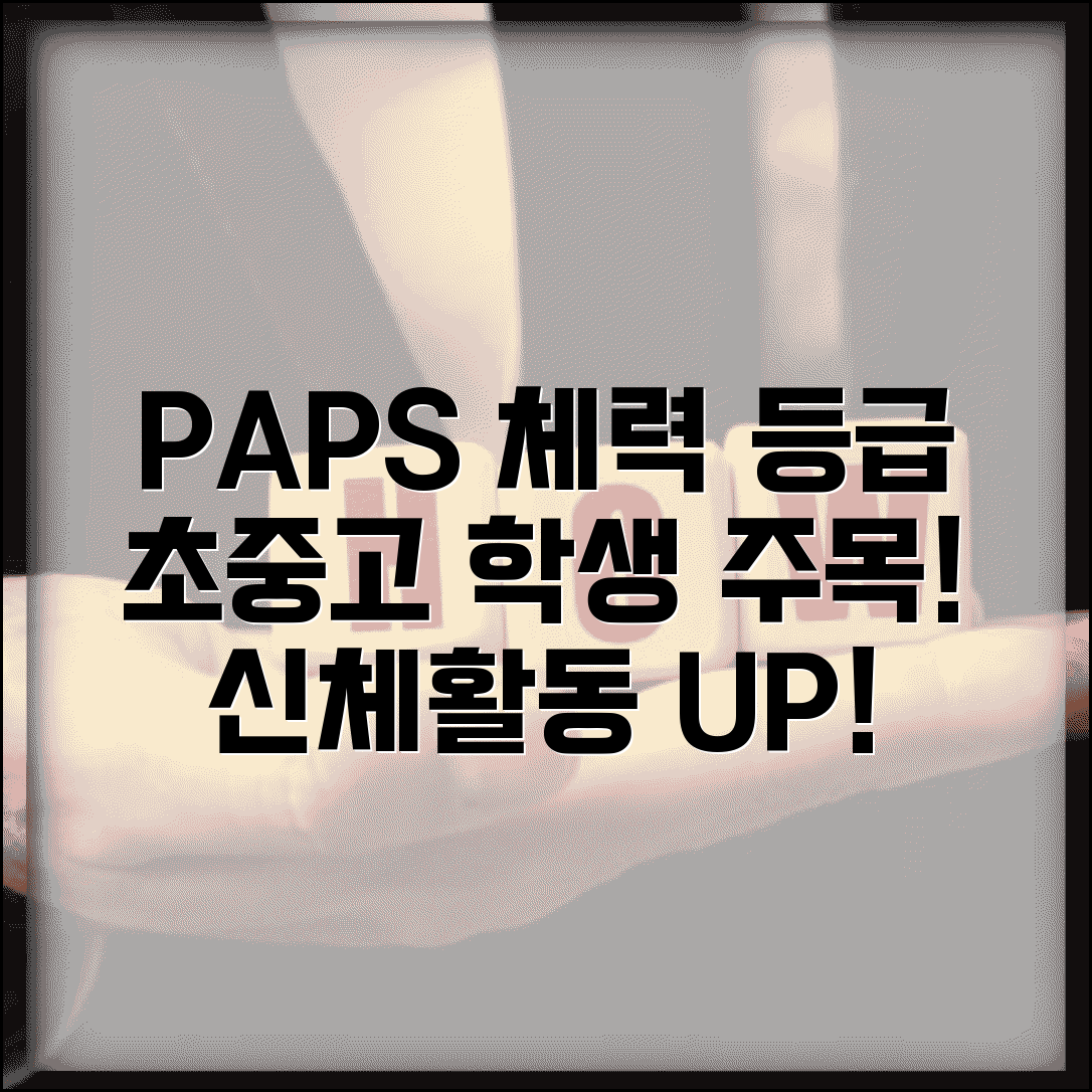 PAPS 기준표 초중고 학생 | 학생 신체활동 촉진 시스템 체력 측정 등급 기준
