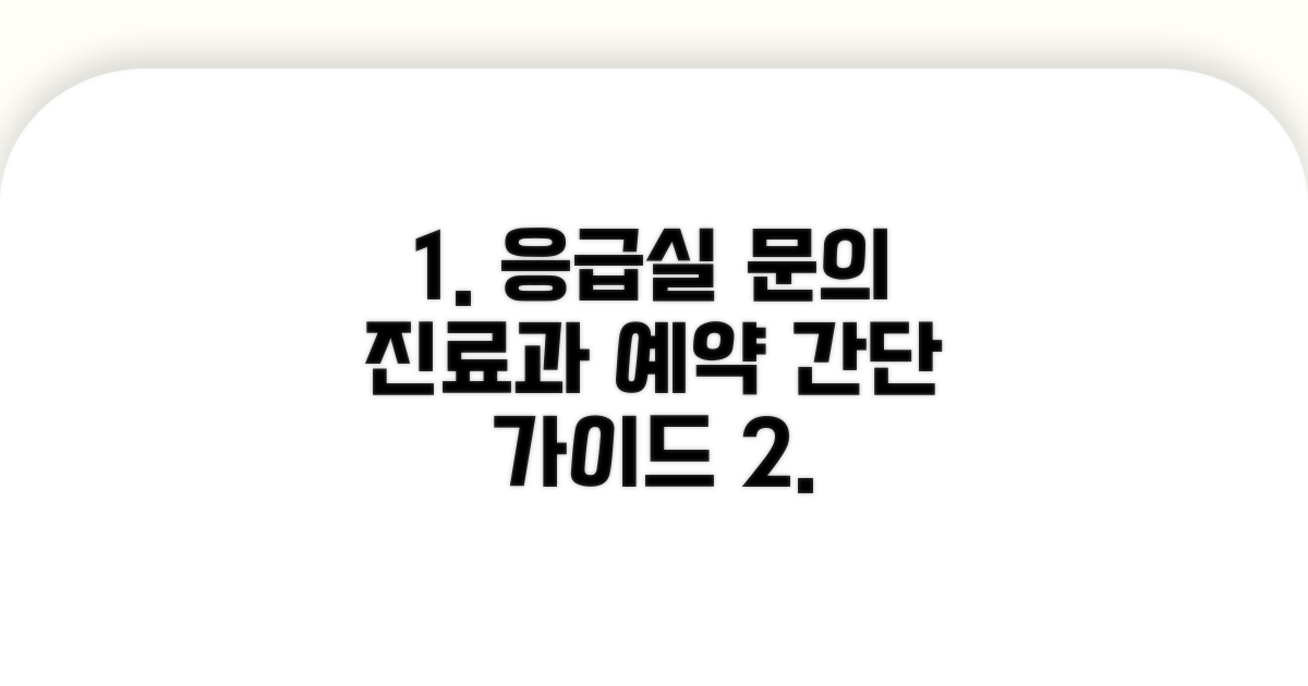 응급실 및 진료과 문의 방법