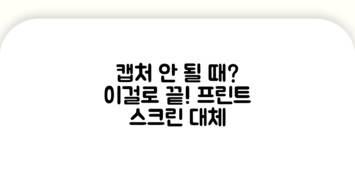 캡처 안 될 때, 프린트 스크린 대안