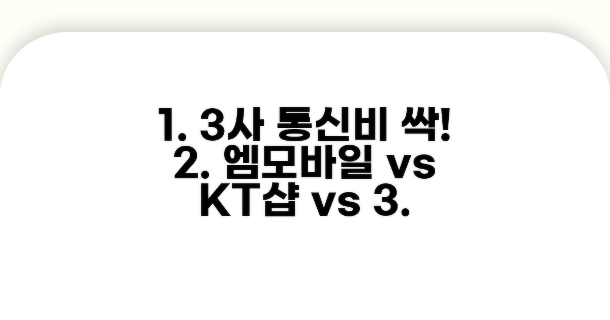 엠모바일/케이티샵/아이즈모바일 비교