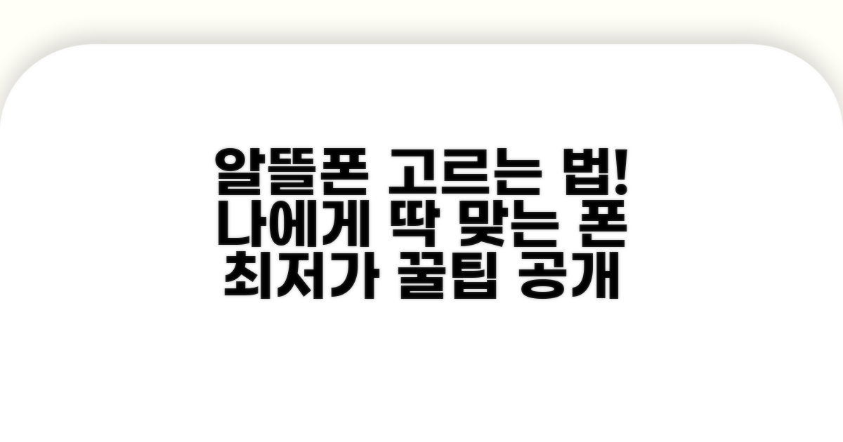 나에게 맞는 알뜰폰 선택법