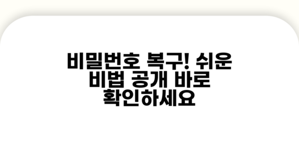 잊어버린 비밀번호 복구 방법