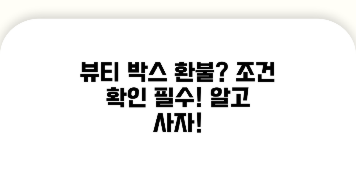 뷰티 박스, 환불 가능한 조건은?