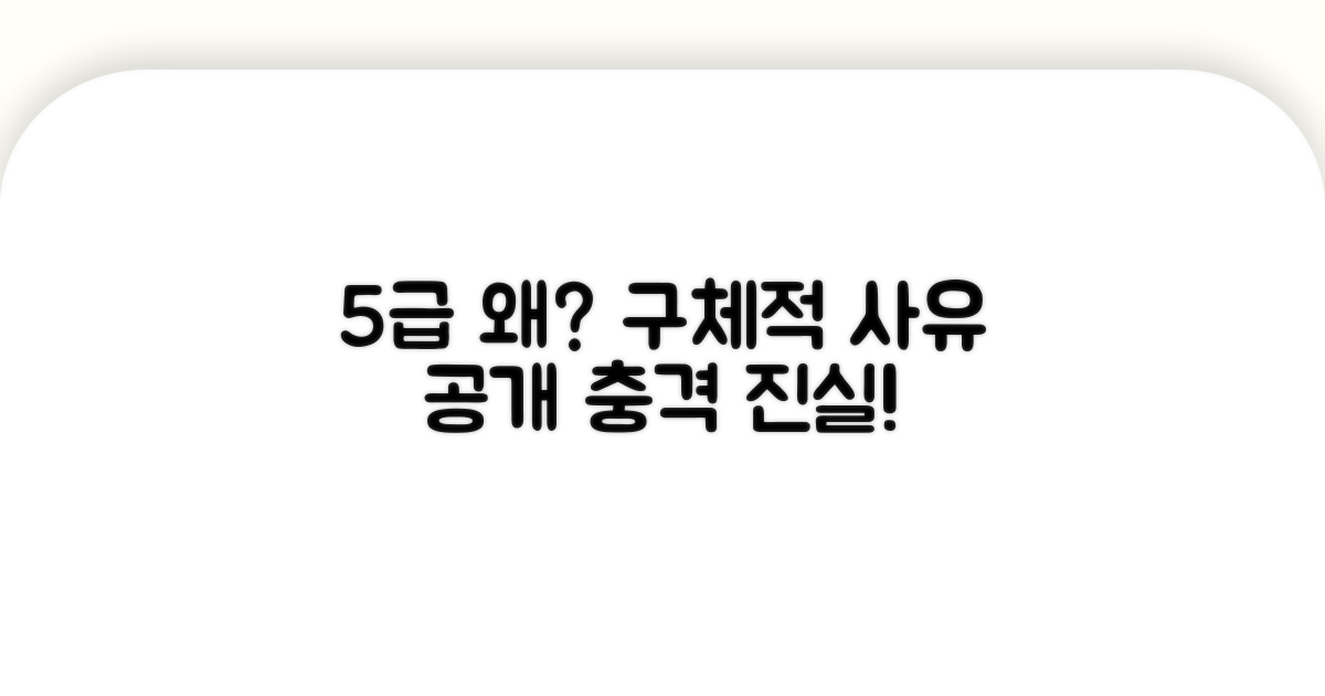 5급 판정의 구체적인 사유는?