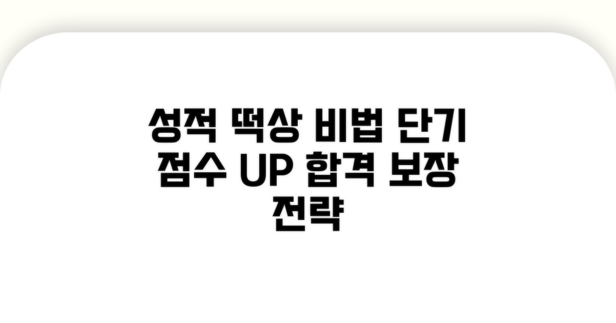 성적 올리는 비법과 전략