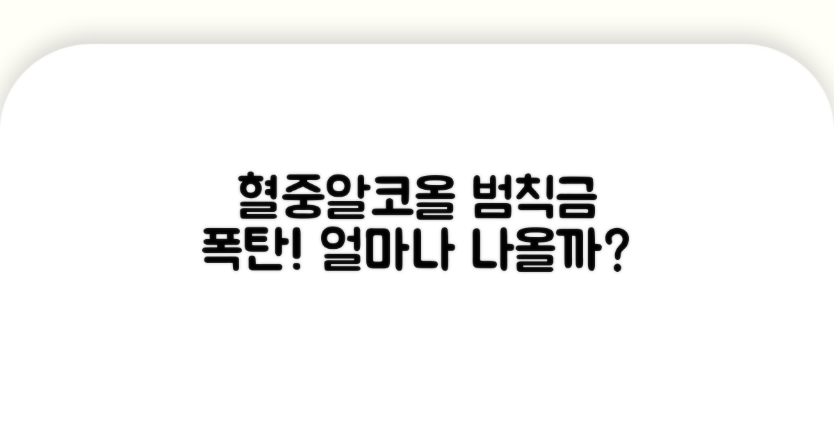 혈중알코올농도별 범칙금 액수