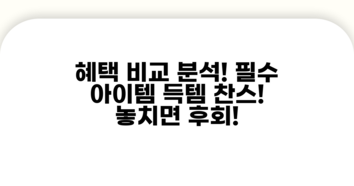 주요 상품과 혜택 비교 분석