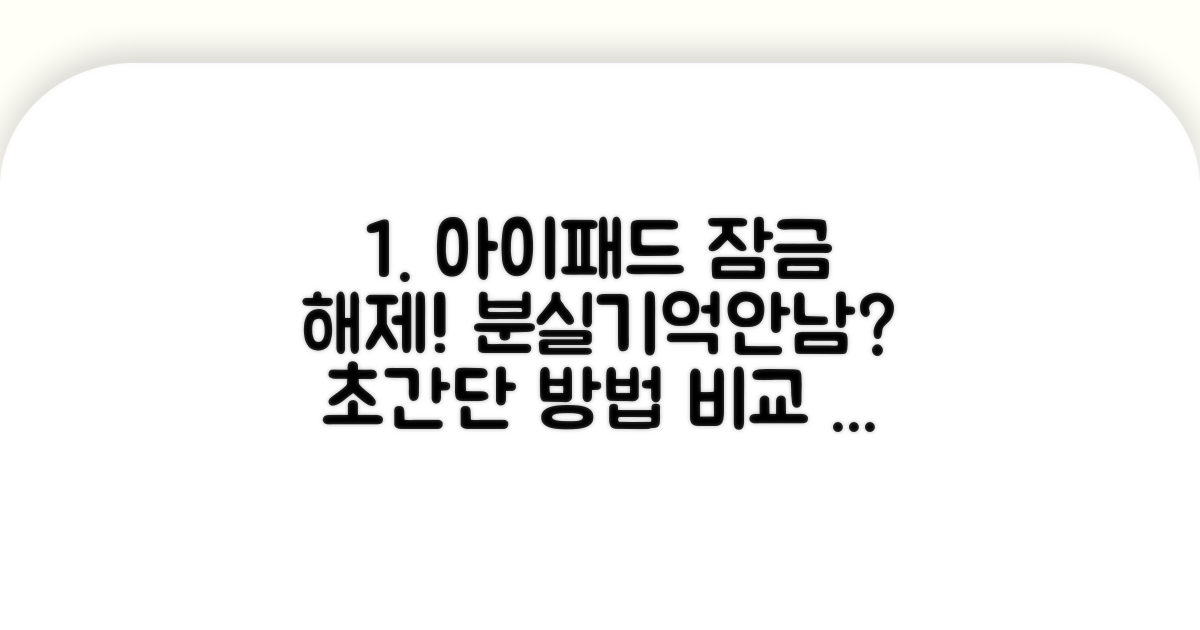 분실/기억 안 남? 아이패드 잠금 해제 방법 비교