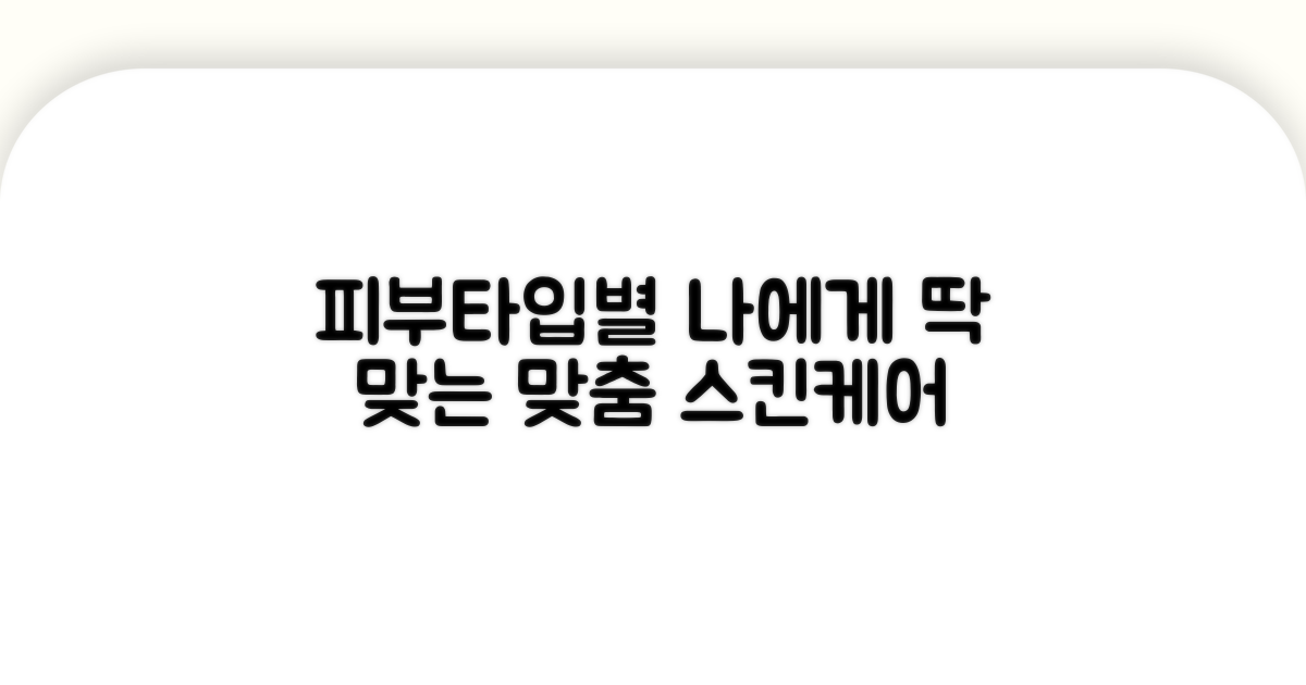 피부 타입별 맞춤 스킨케어