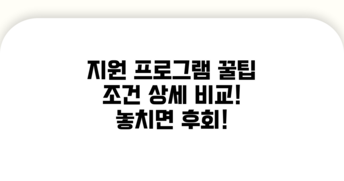 지원 프로그램 상세 조건 비교