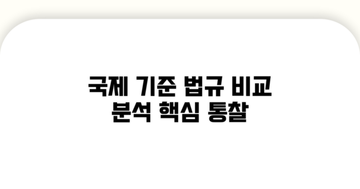 국제 기준과 법규 비교 분석