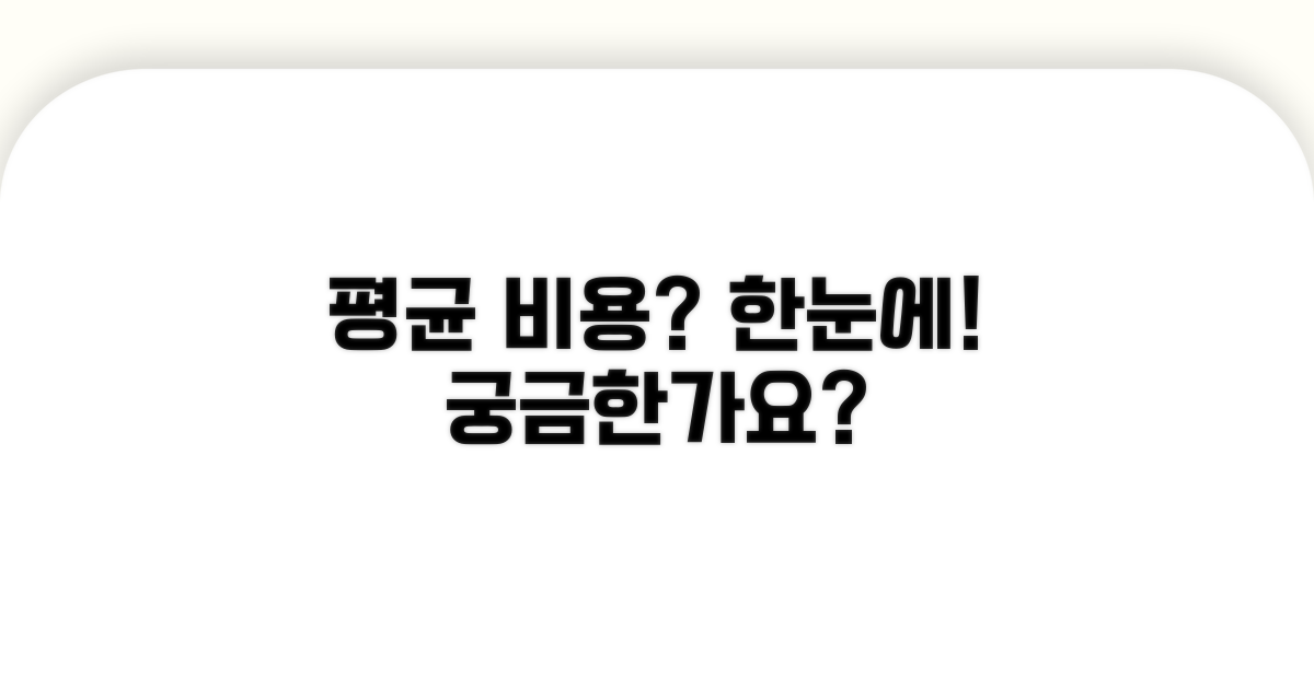 평균 비용 얼마일까? 한눈에 보기