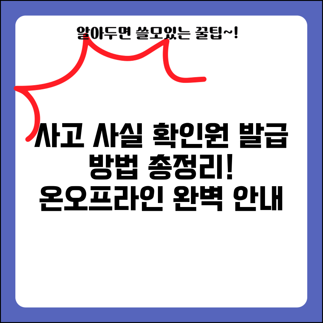 교통사고사실확인원 어디서 발급받나요? | 온라인/오프라인 발급 방법