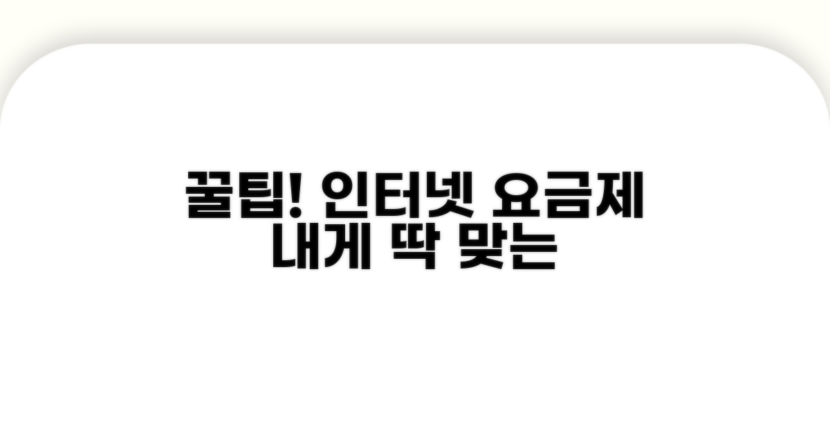 나에게 맞는 인터넷 요금제 선택