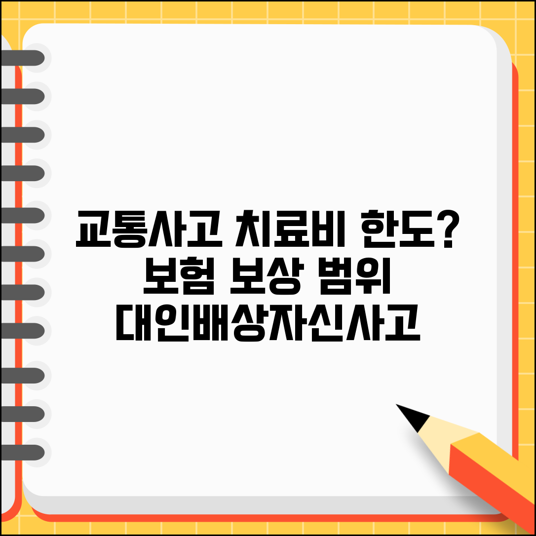 교통사고 피해자 치료비 한도 있나요 | 치료비 한도 | 대인배상 | 자기신체사고 | 보험 보상 범위