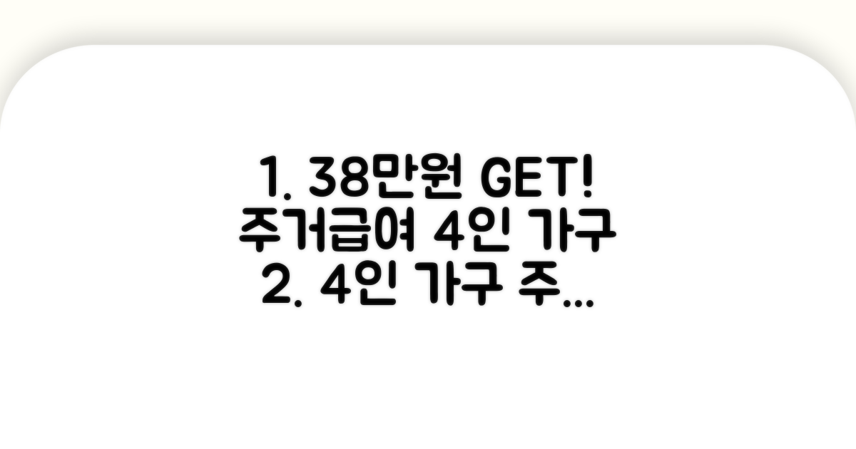 기초 주거급여 4인 가구 38만원 받기
