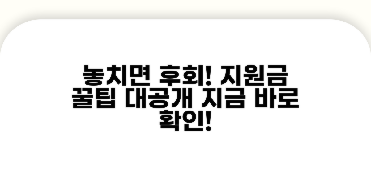 놓치면 후회할 지원금 꿀팁