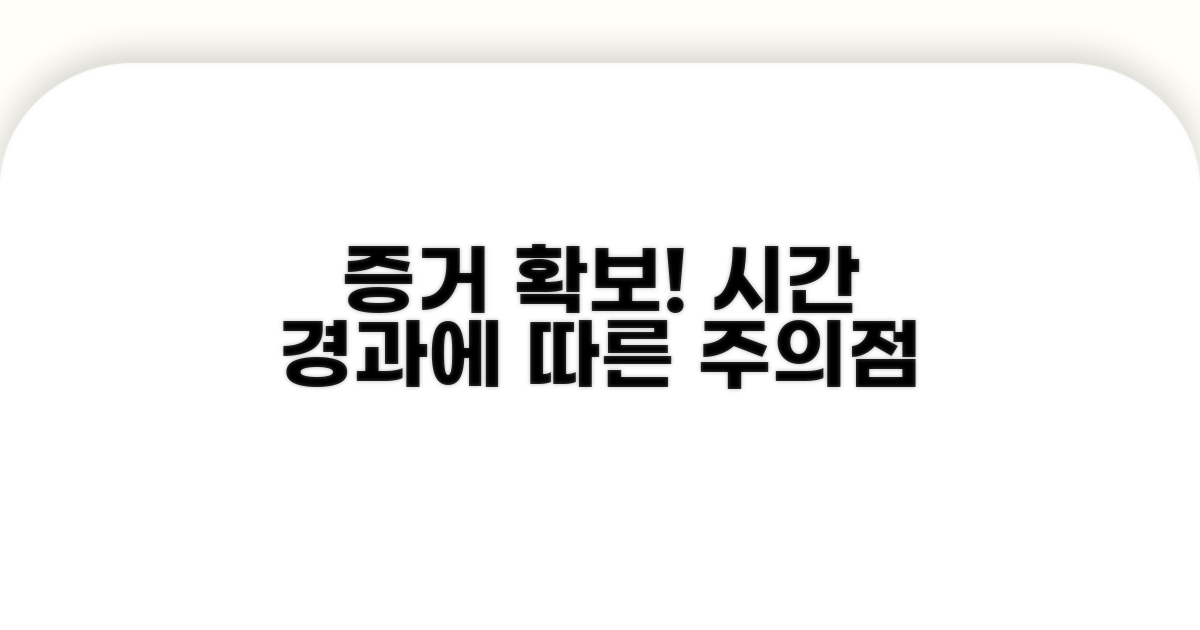 주의할 점, 증거 확보와 시간 경과