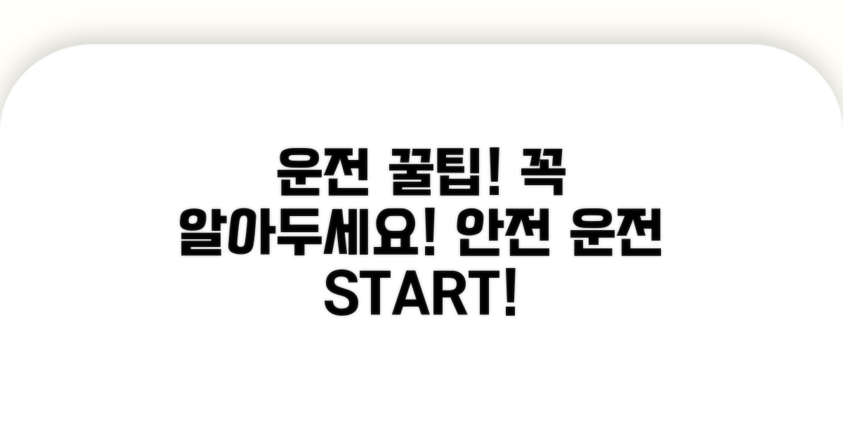 도로 주행 실전 팁과 주의사항