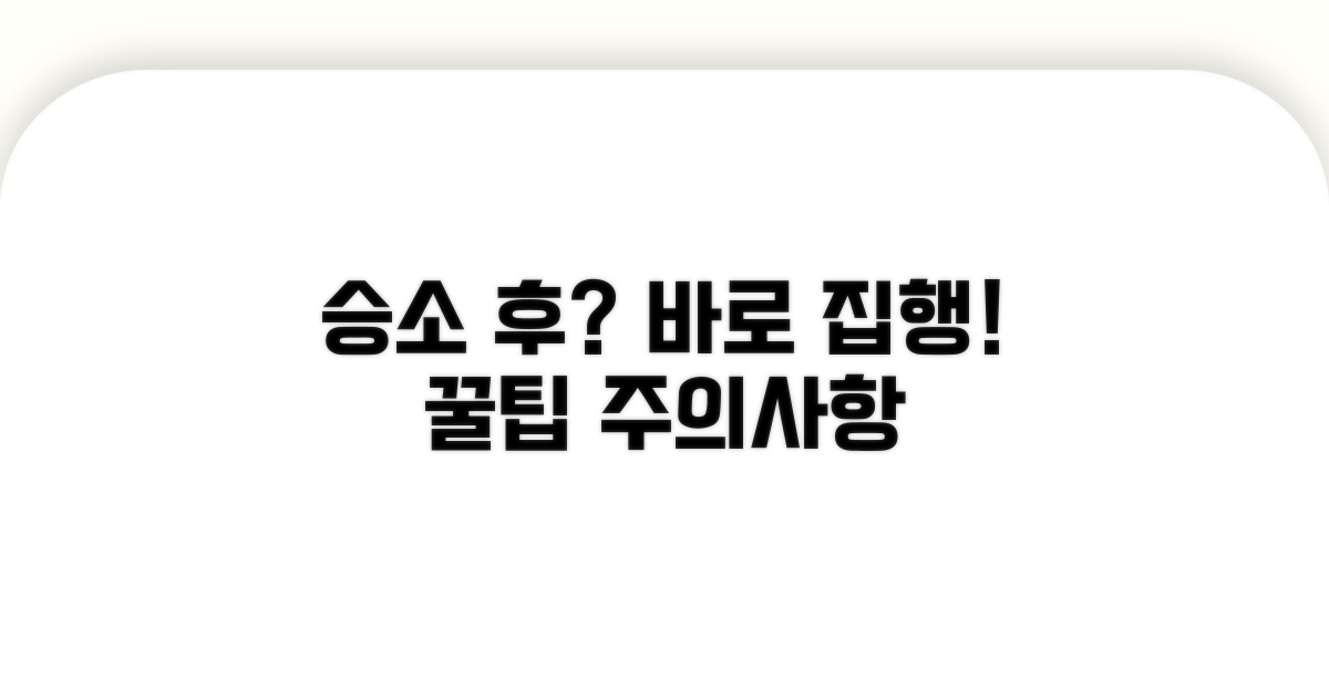 승소 후 집행 및 주의사항
