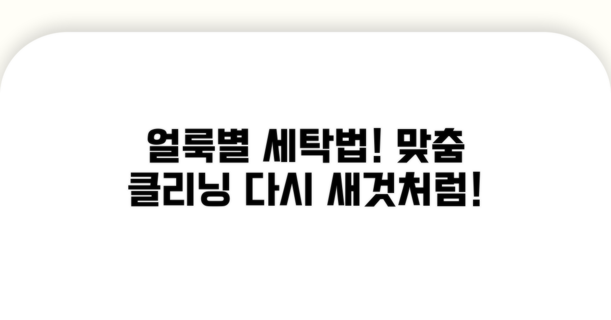 오염 유형별 맞춤 세탁 방법