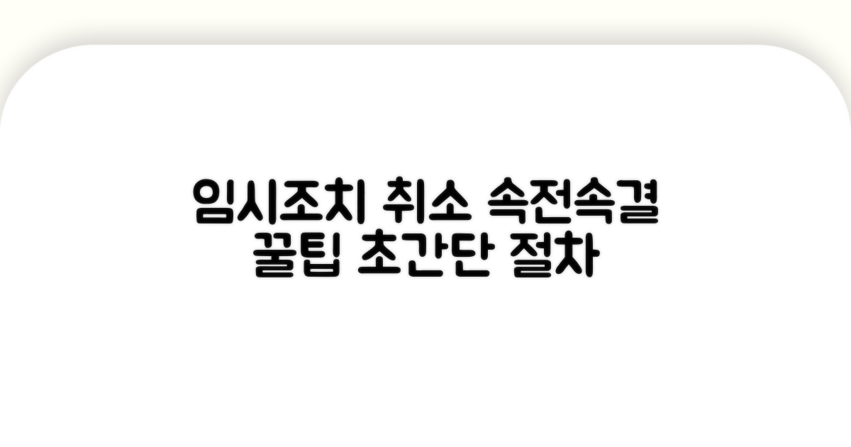 임시조치 취소 절차 및 팁