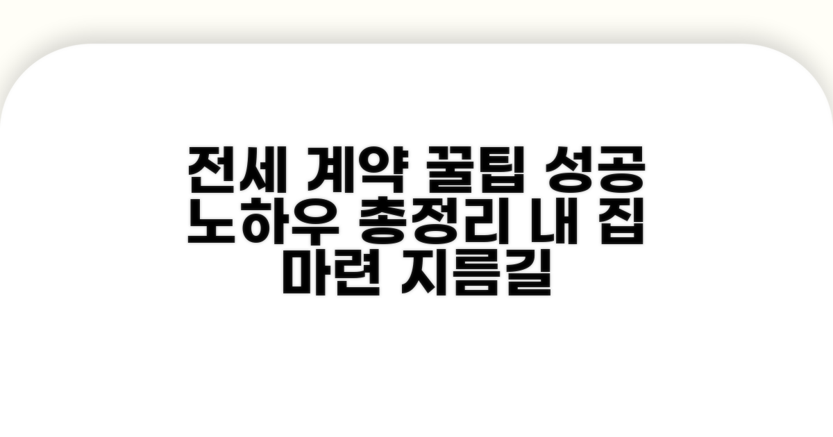 전세계약 성공을 위한 꿀팁 모음