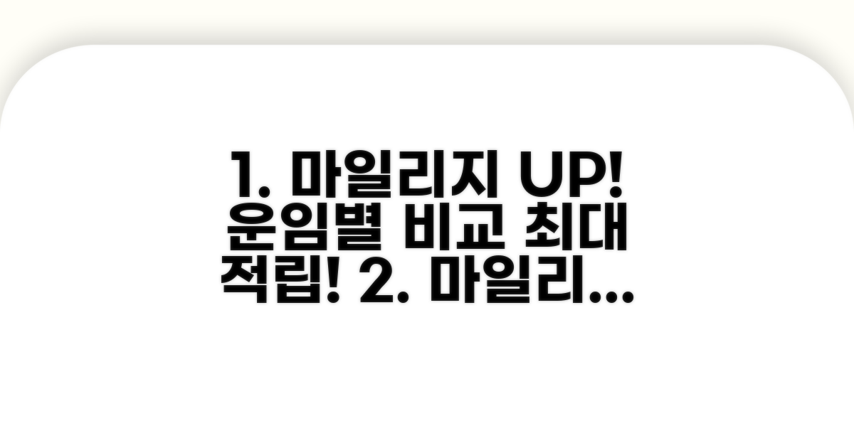 마일리지 적립률, 운임별 완벽 비교