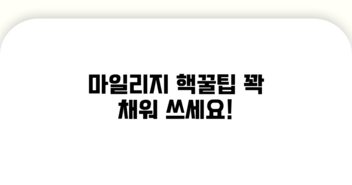 성공적인 마일리지 활용 전략