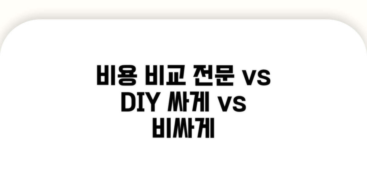 전문 수리 비용 vs DIY 비교 분석
