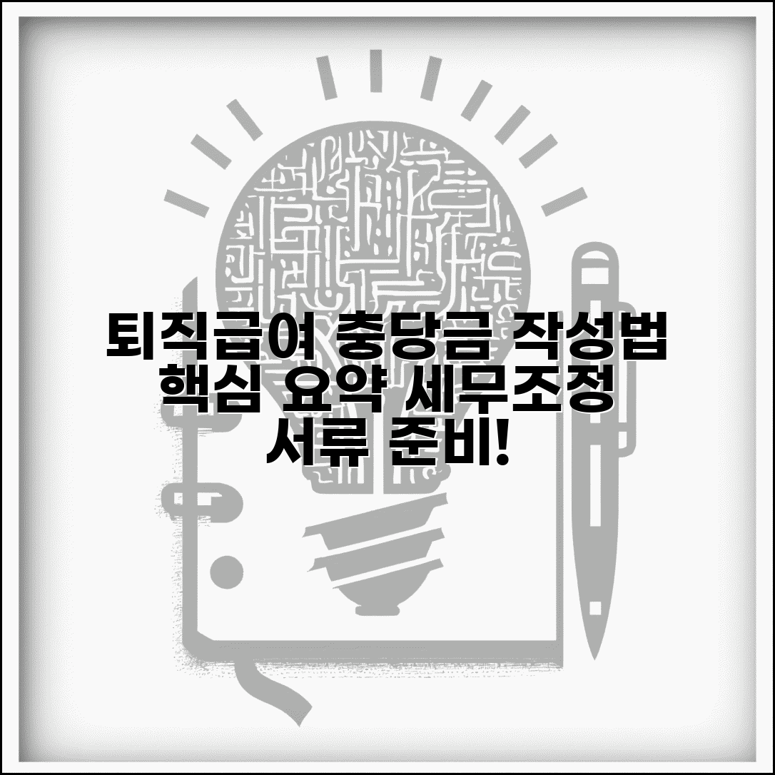 퇴직급여 충당금 조정명세서 작성법 | 세무조정 서류 준비 방법 및 핵심 요약