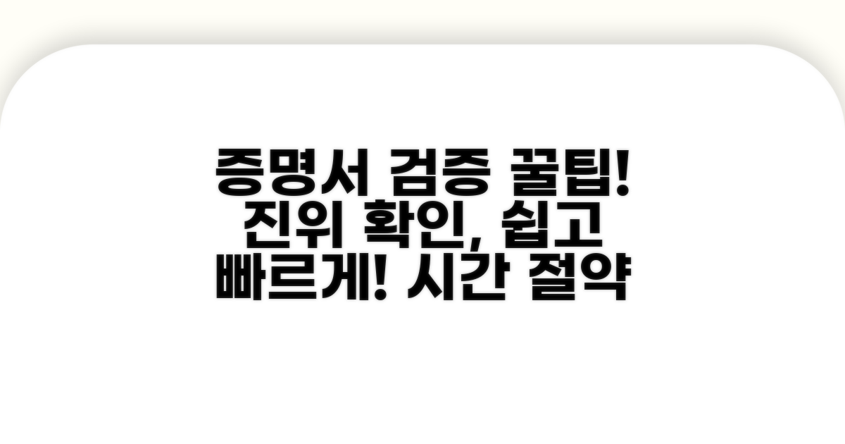 증명서 검증 꿀팁 모음