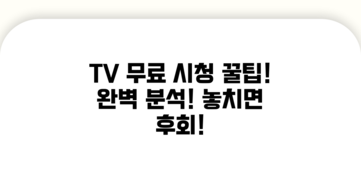 무료 TV 시청 방법 완벽 분석