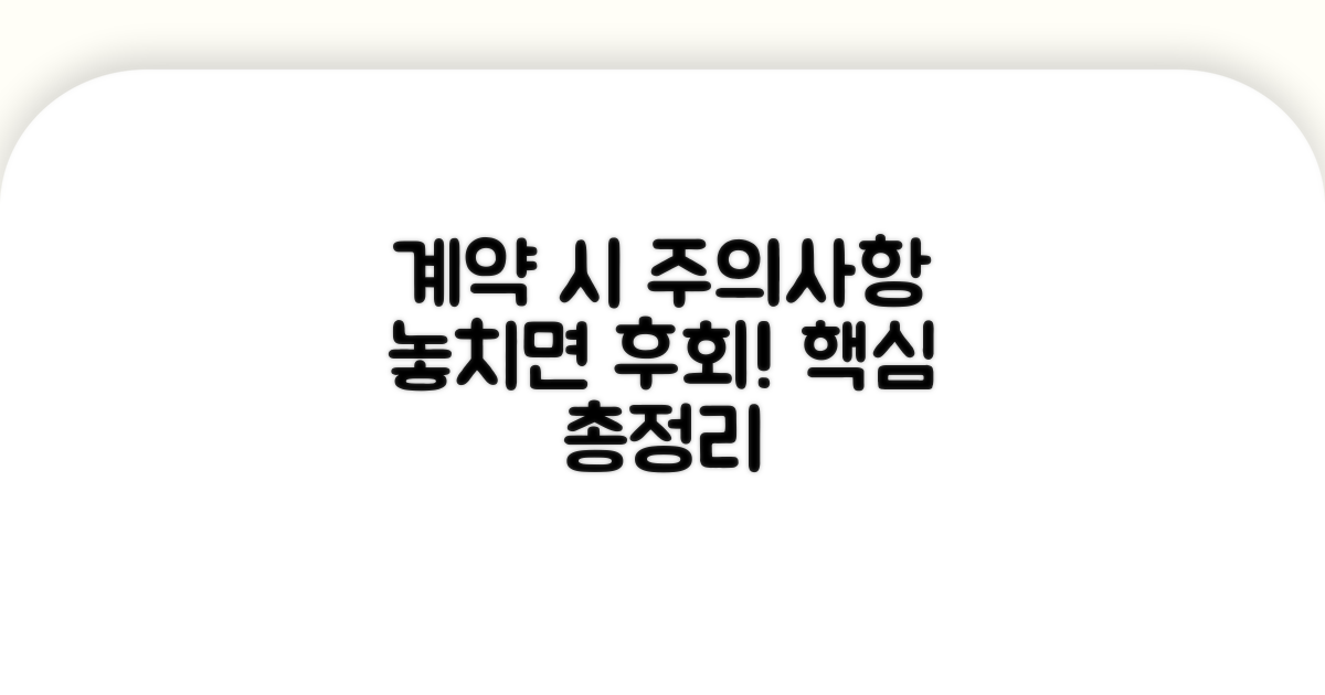 계약 시 주의사항 완벽 정리