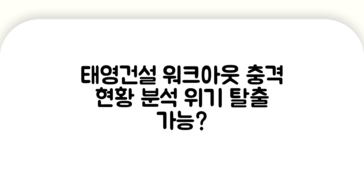 태영건설 워크아웃 현황 분석