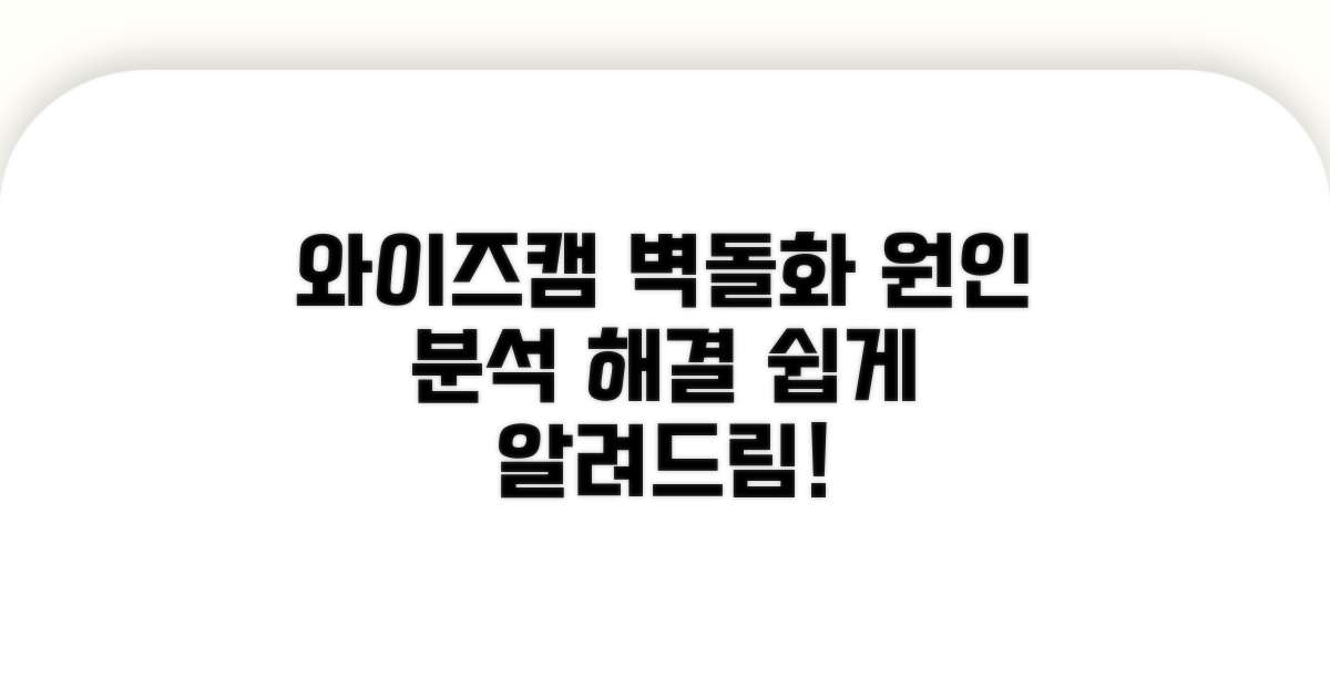 와이즈캠 벽돌화 원인 분석