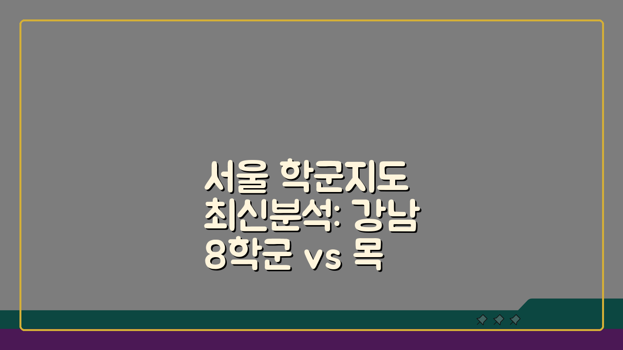 서울 학군지도 최신분석: 강남8학군 vs 목동/대치동 입시성과 비교